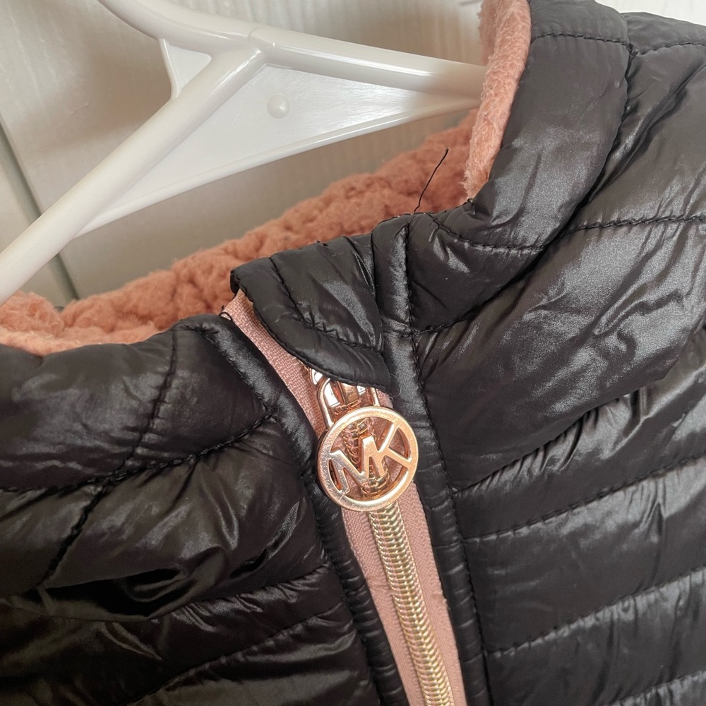 MICHAEL Michael Kors Black and Pink Kids Puffer Jacket - Picture 3 of 5
